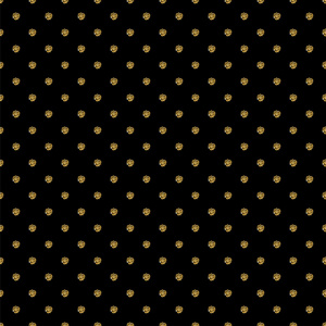 与金色亮片圆点点缀在黑色背景上的无缝模式