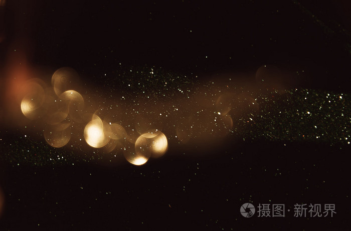 闪光复古灯背景 暗金色和黑色 离焦照片 正版商用图片0dt16o 摄图新视界