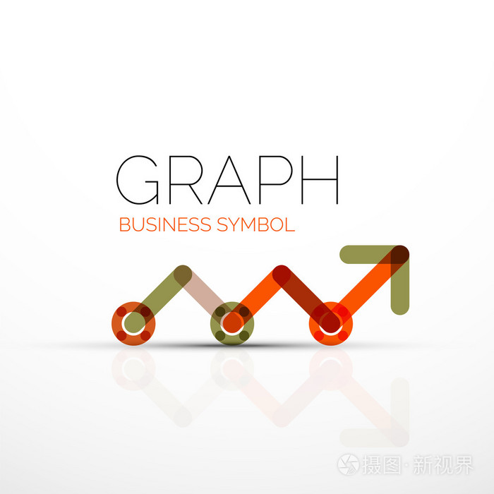 抽象的logo想法线性图表或图形业务图标创意矢量标识设计模板