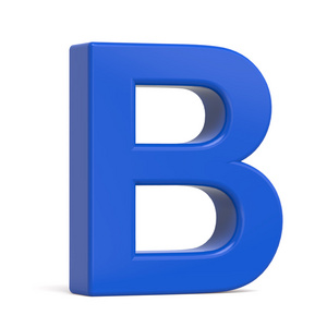 3d 塑料蓝色字母 B