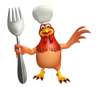 厨师帽和匙母鸡卡通人物图片