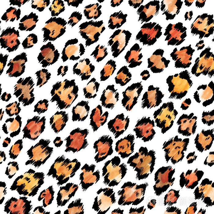 无缝图形手绘艺术时尚豹纹
