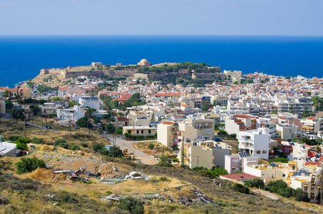 城市景观的 Rethymnon，希腊克里特岛