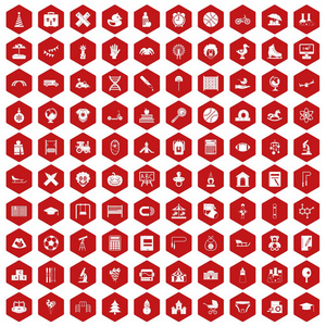 100 个小孩图标六角红
