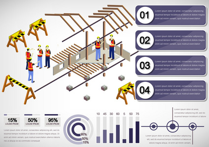 信息图形的房子结构概念的插图图片