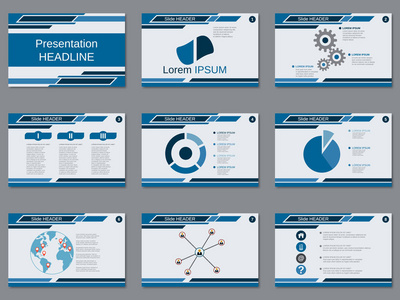 专业的商务演示文稿矢量模板