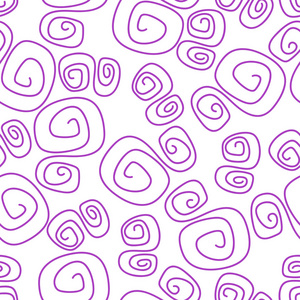 手绘紫色旋流抽象的无缝背景