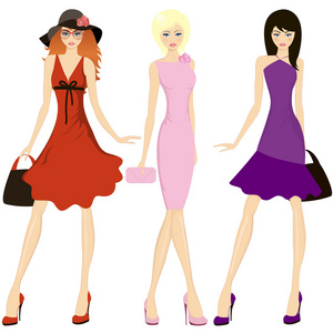 三个时尚女性