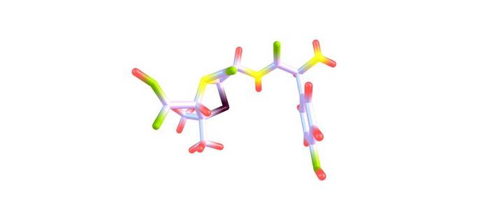 阿莫西林分子结构上白色孤立