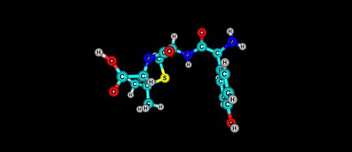 阿莫西林分子结构上黑色孤立