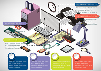 信息图形内部办公概念的插图