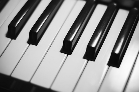 黑色和白色的钢琴键颜色色调风格