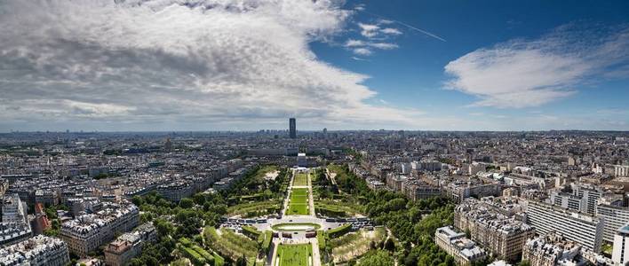 Champ de Mars 在巴黎的鸟瞰图