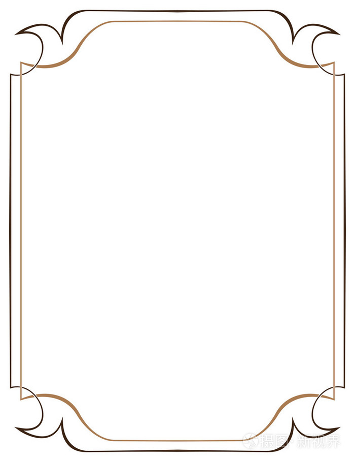 在白色背景上的向量棕色框架