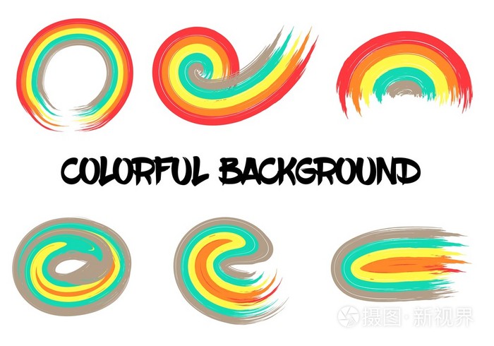 彩虹的颜色抽象矢量圆环框架