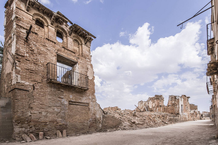 Belchite 的城市，萨拉戈萨西班牙