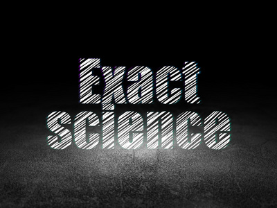 科学概念 精确科学的 grunge 黑暗的房间里