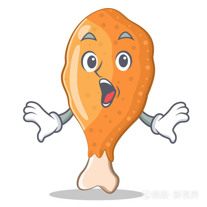 惊讶的炸鸡字符卡通