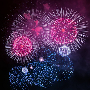 彩色烟花简笔画图片