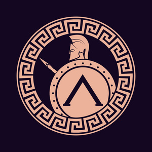 图标的斯巴达战士的剪影照片