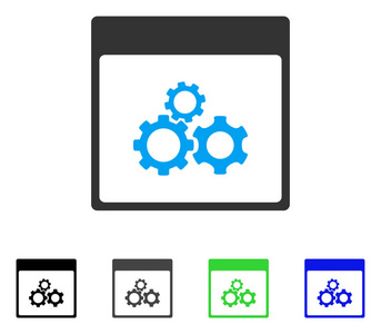 力学齿轮日历页平面图标