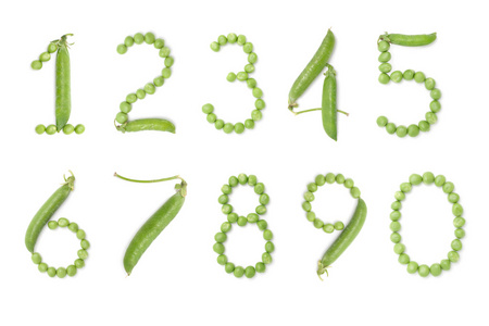 一组数字与绿豌豆