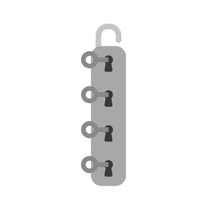 平面设计风格矢量概念的四个键解锁挂锁 ico