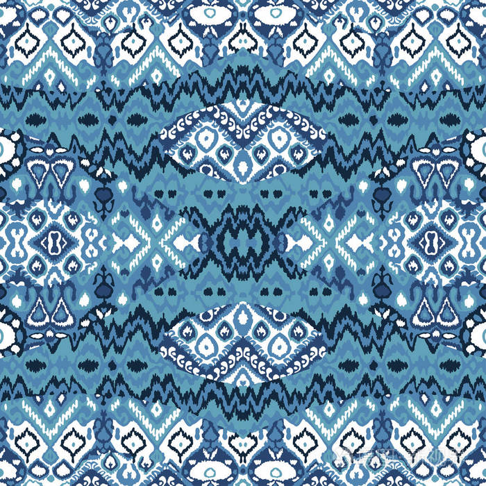 民族波西米亚花纹图案.之字形几何复古求同