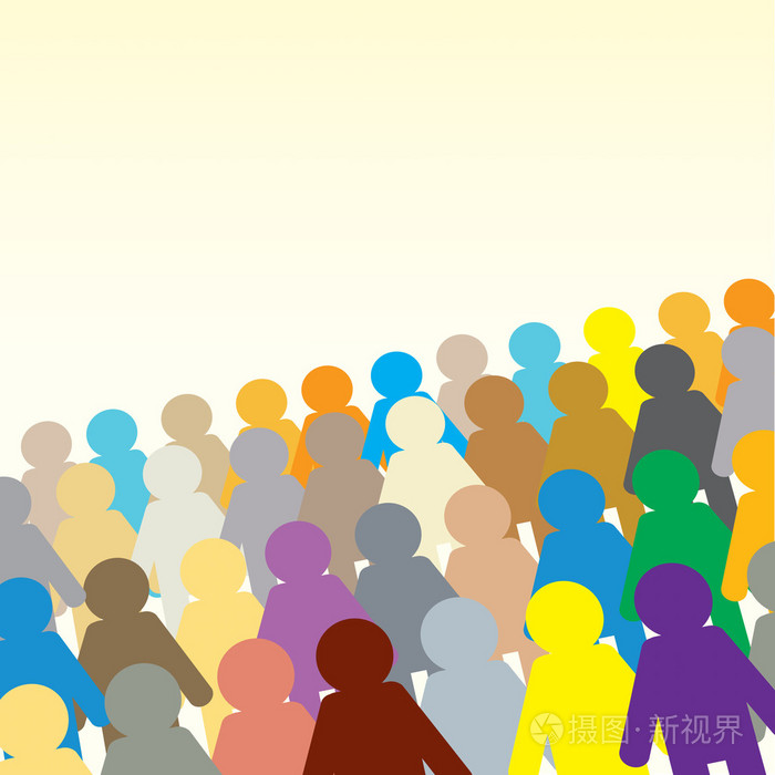 色彩缤纷的人群插画-正版商用图片0dulh2-摄图新视界