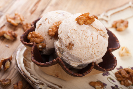 奶油山核桃冰淇淋图片