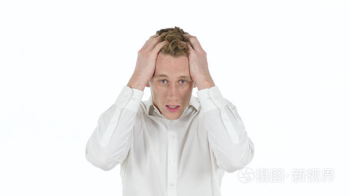 在面临财务损失的商人生意失败的反应照片-正版商用图片0dupdb-摄图新