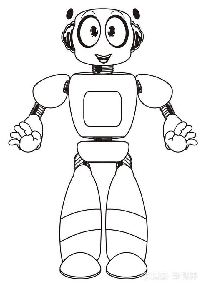 着色可爱的机器人
