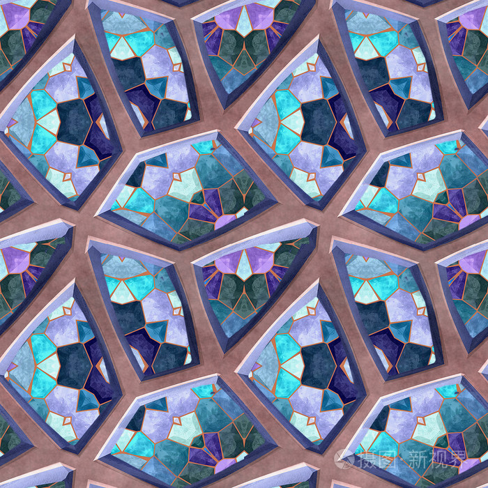 多边形的斜面石头抽象的无缝镶嵌格局