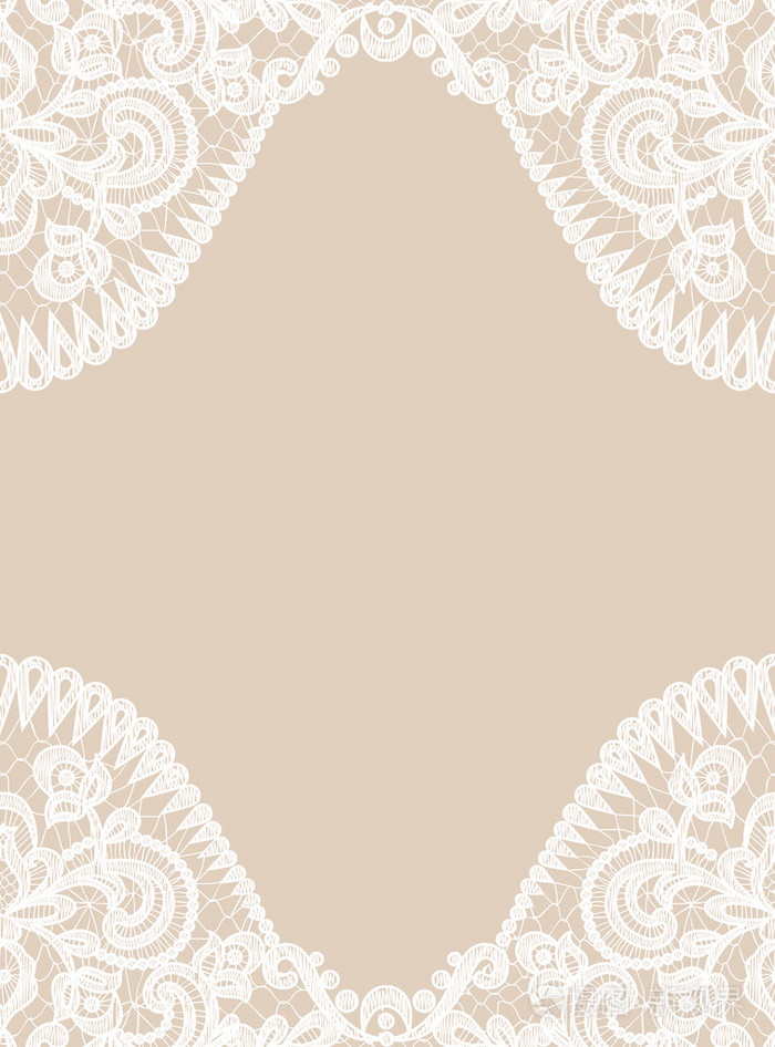 米色背景花边边框
