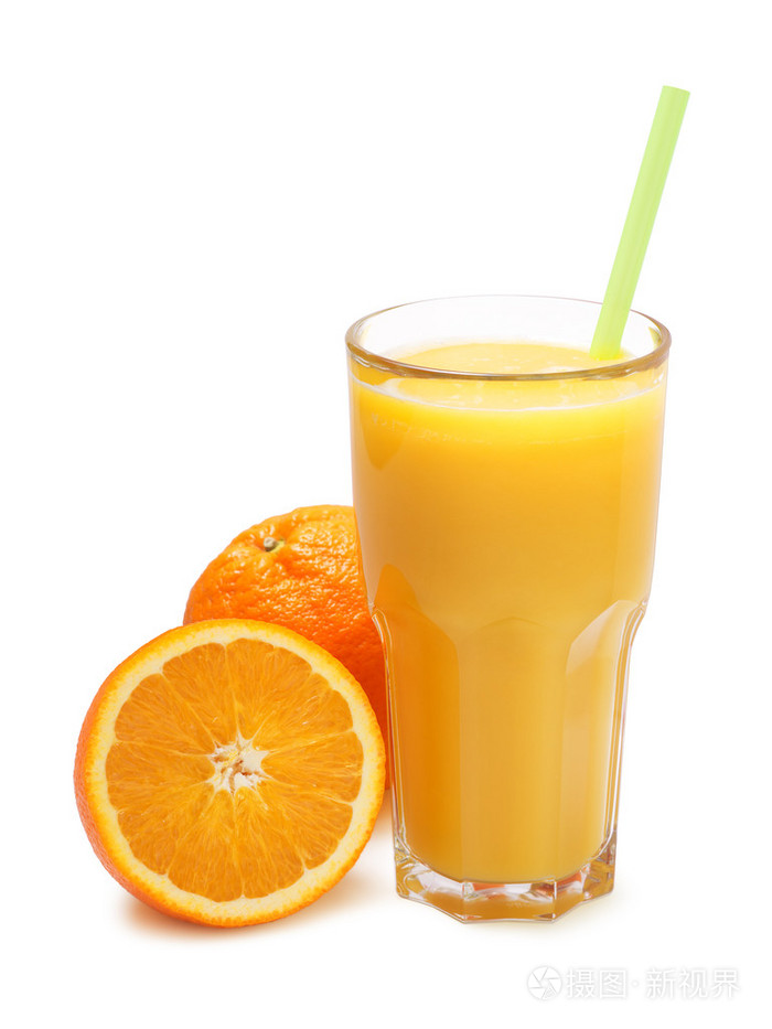 杯鲜榨橙汁孤立