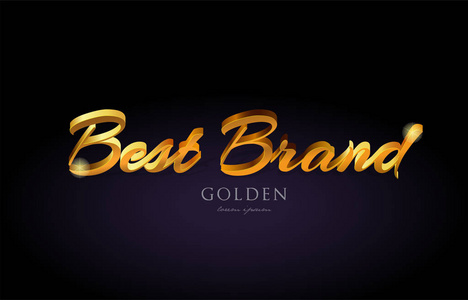 最佳品牌黄金金色文字词上紫色背景