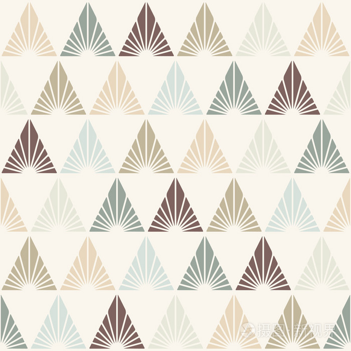 矢量无缝模式与程式化的树叶