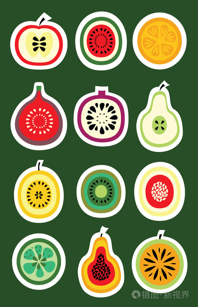 收集的水果贴纸