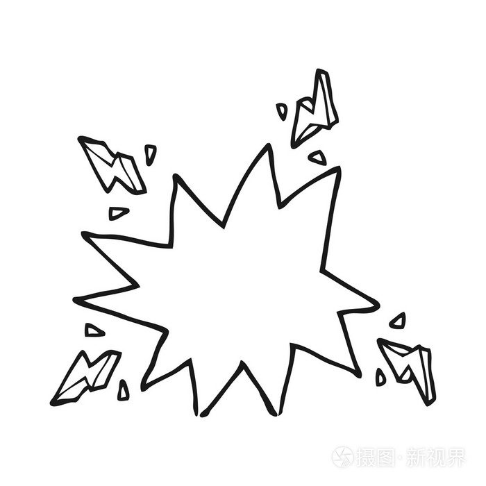 黑色和白色卡通电气火花插画-正版商用图片0dvewr-摄图新视界