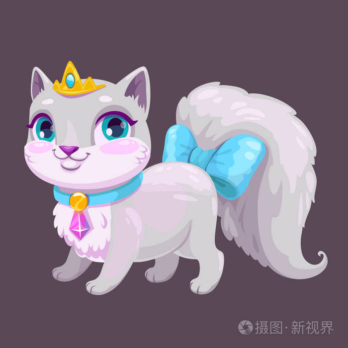可爱的卡通猫咪的小公主插画-正版商用图片0dvkt4-摄图新视界