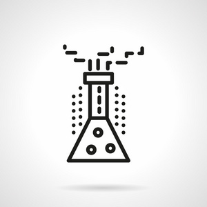 化学反应的黑色线条设计矢量图标