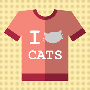我爱猫 t 恤图标