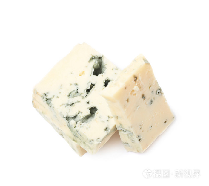 堆的蓝纹奶酪片分离