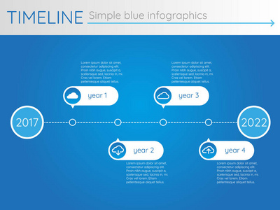 简单的蓝色线 21，信息图表矢量