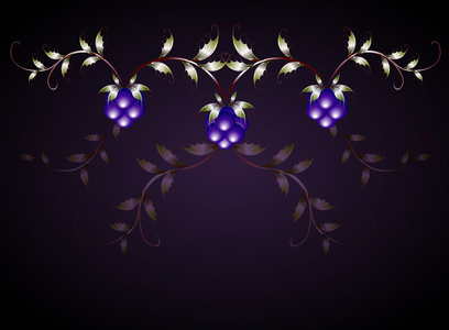 紫色的基础上，黑莓的图案。eps10 矢量图
