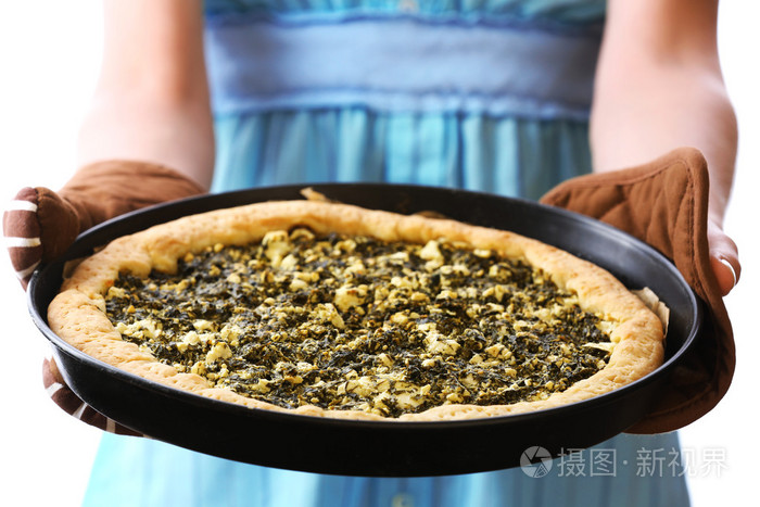 女人抱着开口馅饼菠菜关闭照片 正版商用图片0dw3ti 摄图新视界