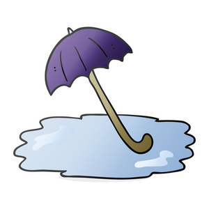 卡通湿的雨伞