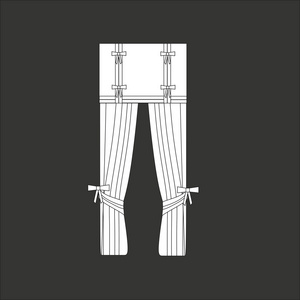 窗帘。窗口装饰。经典窗帘