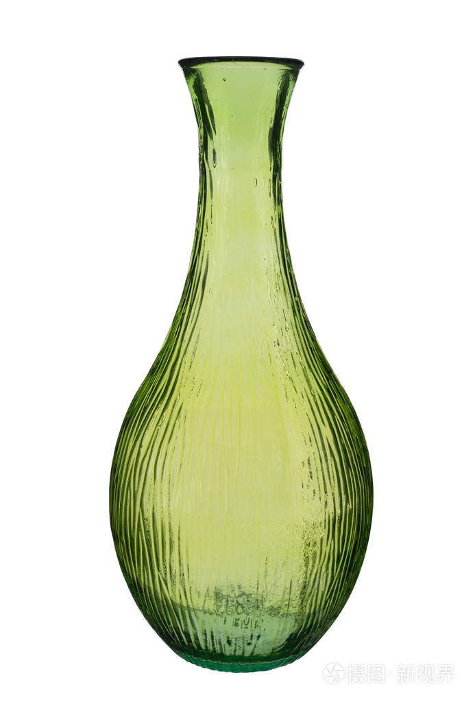空的绿色水晶花瓶