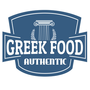 正宗的希腊食物标签或印戳